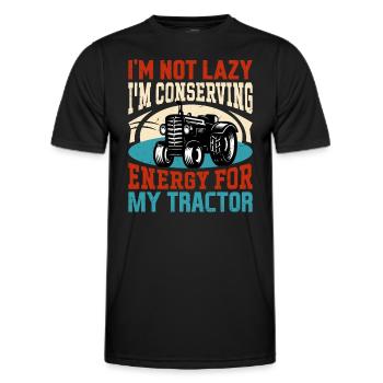 Économiser l’énergie pour la récolte de l’agriculture du tracteur - T-shirt sport Homme - noir - Devant - AI Model Male 178 dark (178cm)