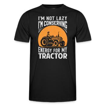 Économiser l’énergie pour la récolte de l’agriculture du tracteur - T-shirt sport Homme - noir - Devant - AI Model Male 178 dark (178cm)