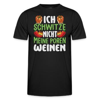 Ich Schwitze Nicht Meine Poren Weinen - Chili Koch - Männer Funktions-T-Shirt - Schwarz - Vorne - AI Model Male 178 dark (178cm)
