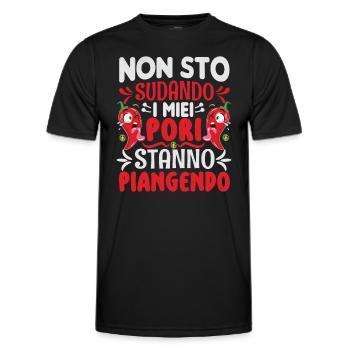 Je ne transpire pas mes pores pleurent - Chili Cook - T-shirt sport Homme - noir - Devant - AI Model Male 178 dark (178cm)