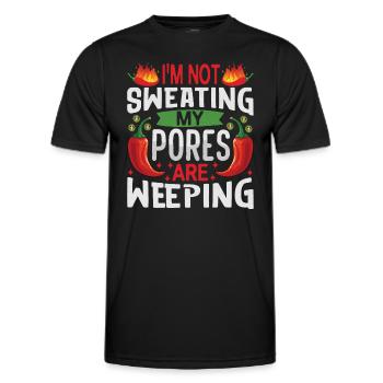 I Don't Sweat My Pores Cry - Chili Cook - Men's Functional T-Shirt - black - Front - AI Model Male 178 dark (178cm)