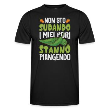 I Don't Sweat My Pores Cry - Chili Cook - Men's Functional T-Shirt - black - Front - AI Model Male 178 dark (178cm)