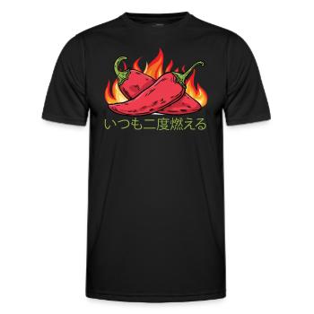 Il brûle toujours deux fois - Sauce piquante Chili Cook - T-shirt sport Homme - noir - Devant - AI Model Male 178 dark (178cm)