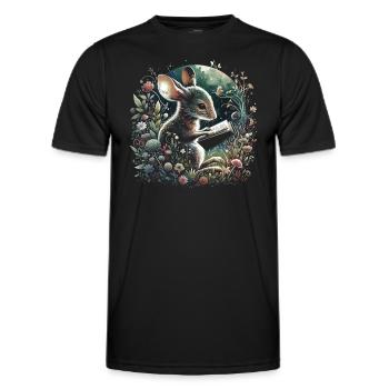 Maus-lesebuch – Vollmond-seelandschaft - Männer Funktions-T-Shirt - Schwarz - Vorne - AI Model Male 178 dark (178cm)