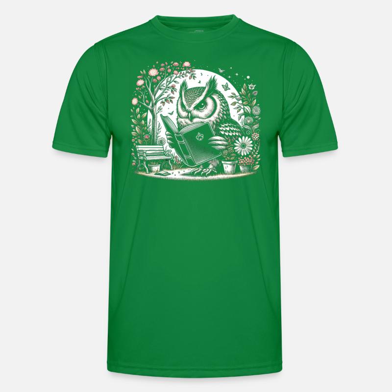 Eulen-lesebuch – Full Moon Scenery Reader Männer Funktions-T-Shirt