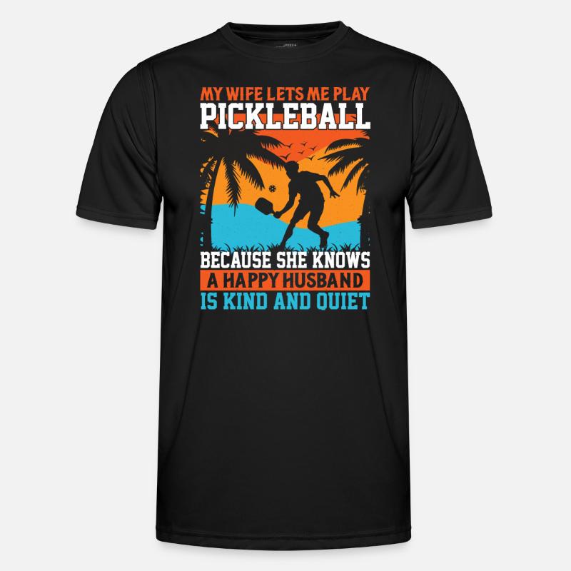 Pickleball-spieler-ehemann Liebt - Männer Funktions-T-Shirt - Schwarz