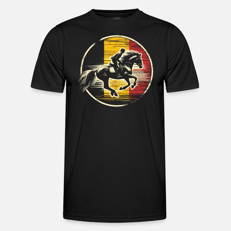 Belgian equestrian competition coach - Men's Functional T-Shirt - black