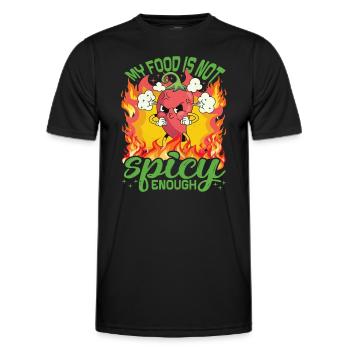 Looks hot – girl with hot chili and - Men's Functional T-Shirt - black - Front - AI Model Male 178 dark (178cm)