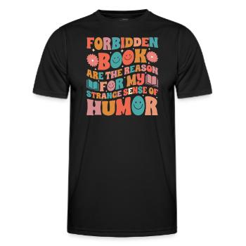 enthusiasts who read forbidden books, - Men's Functional T-Shirt - black - Front - AI Model Male 178 dark (178cm)