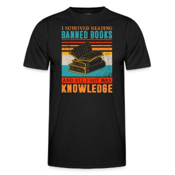 Bookworms for lovers of reading forbidden - Men's Functional T-Shirt - black - Front - AI Model Male 178 dark (178cm)