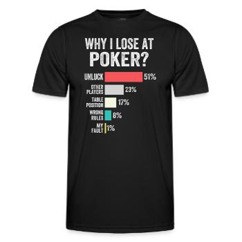 Poker Enthusiast Poker Chips Card Games - Men's Functional T-Shirt - black - Front - AI Model Male 178 dark (178cm)