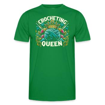 Crocheteuse au crochet Crochet Queen Lady Girl - T-shirt sport Homme - vert - Devant - AI Model Male 178 dark (178cm)
