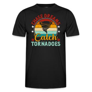 Stormchaser Meteorologis Tornado Chaser outfit - Men's Functional T-Shirt - black - Front - AI Model Male 178 dark (178cm)