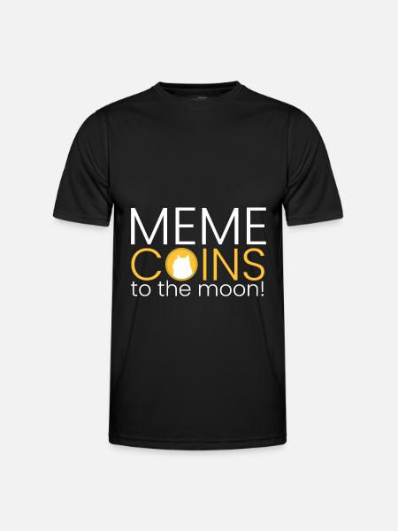 Meme coins to the moon! - Men's Functional T-Shirt - black