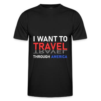 Amerika-Reise - Männer Funktions-T-Shirt - Schwarz - Vorne - AI Model Male 178 dark (178cm)