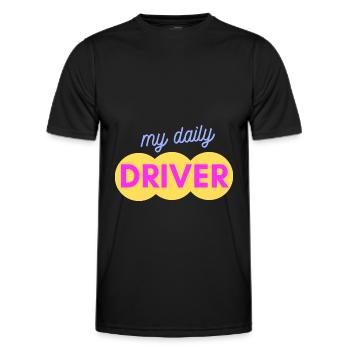 my daily driver - Men's Functional T-Shirt - black - Front - AI Model Male 178 dark (178cm)
