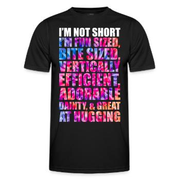 Ich bin nicht kurz im spaßigen Batik-Dye - Männer Funktions-T-Shirt - Schwarz - Vorne - AI Model Male 178 dark (178cm)