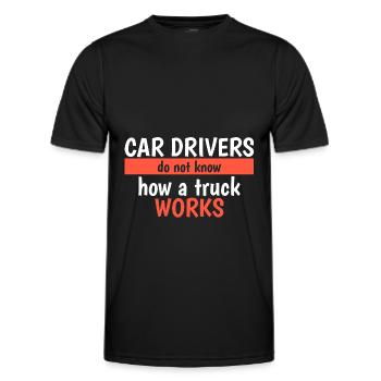 Lkw: Autofahrer wissen es nicht - Männer Funktions-T-Shirt - Schwarz - Vorne - AI Model Male 178 dark (178cm)