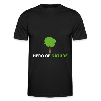 Hero of Nature - Men's Functional T-Shirt - black - Front - AI Model Male 178 dark (178cm)