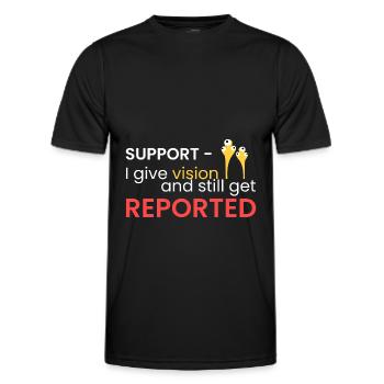 Support - toujours signalé - T-shirt sport Homme - noir - Devant - AI Model Male 178 dark (178cm)