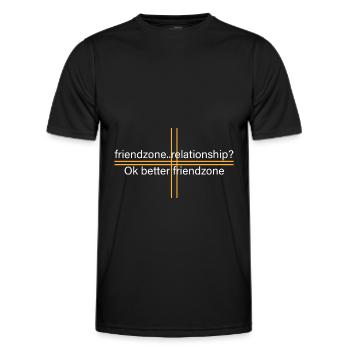 Beziehung? besser Freundschaftszone - Männer Funktions-T-Shirt - Schwarz - Vorne - AI Model Male 178 dark (178cm)