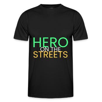 Héros dans la rue - T-shirt sport Homme - noir - Devant - AI Model Male 178 dark (178cm)