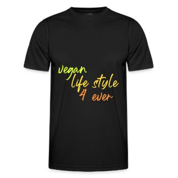 veganer Lebensstil 4 ever - Männer Funktions-T-Shirt - Schwarz - Vorne - AI Model Male 178 dark (178cm)