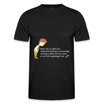 Wenn ich zu spät zum Unterricht - Männer Funktions-T-Shirt - Schwarz - Vorne - AI Model Male 178 dark (178cm)
