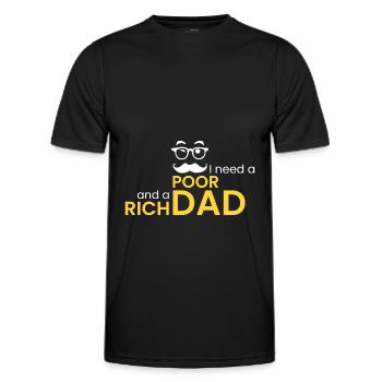 J’ai besoin d’un père pauvre et d’un riche Va - T-shirt sport Homme - noir - Devant - AI Model Male 178 dark (178cm)