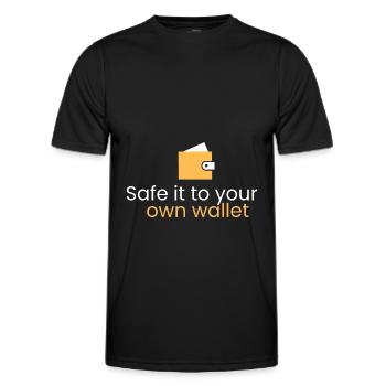 Sicher in der eigenen Brieftasche - Männer Funktions-T-Shirt - Schwarz - Vorne - AI Model Male 178 dark (178cm)