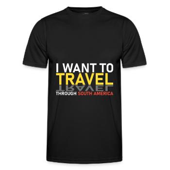 South America Trip - Men's Functional T-Shirt - black - Front - AI Model Male 178 dark (178cm)