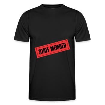 Staff Member - Men's Functional T-Shirt - black - Front - AI Model Male 178 dark (178cm)