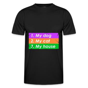 1.my maison de chien 2.my de chat 3.my - T-shirt sport Homme - noir - Devant - AI Model Male 178 dark (178cm)