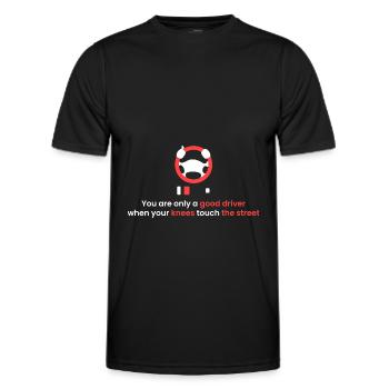 Les genoux sur la route! - T-shirt sport Homme - noir - Devant - AI Model Male 178 dark (178cm)