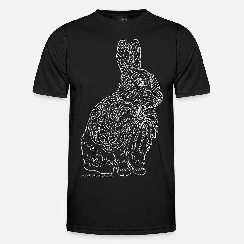 Rabbit design white - Men's Functional T-Shirt - black