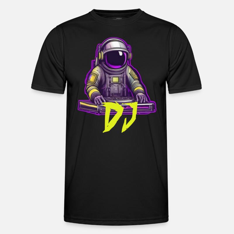 DJ Astronaut - Männer Funktions-T-Shirt - Schwarz
