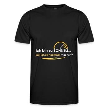 Ich bin zu schnell - Männer Funktions-T-Shirt - Schwarz - Vorne - AI Model Male 178 dark (178cm)