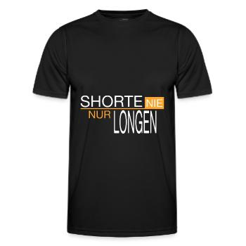 Shorte nie - nur Longen - Männer Funktions-T-Shirt - Schwarz - Vorne - AI Model Male 178 dark (178cm)