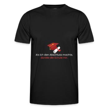 Als ich den Abschluss machte - Männer Funktions-T-Shirt - Schwarz - Vorne - AI Model Male 178 dark (178cm)