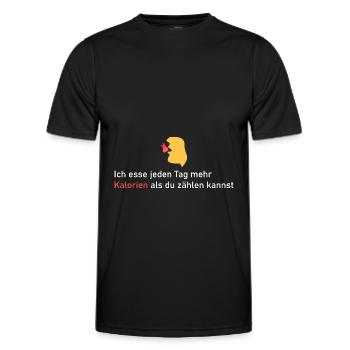 Ich brauche viele Kalorien! - Männer Funktions-T-Shirt - Schwarz - Vorne - AI Model Male 178 dark (178cm)