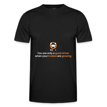 glowing brakes - Men's Functional T-Shirt - black - Front - AI Model Male 178 dark (178cm)