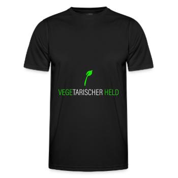 Vegetarischer Held - Männer Funktions-T-Shirt - Schwarz - Vorne - AI Model Male 178 dark (178cm)