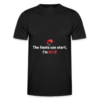 Lv 18! Die Fiesta kann beginnen - Männer Funktions-T-Shirt - Schwarz - Vorne - AI Model Male 178 dark (178cm)
