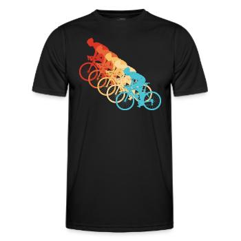 Road Bike Road Bike Road Cycling Men's Road bike - Men's Functional T-Shirt - black - Front - AI Model Male 178 dark (178cm)