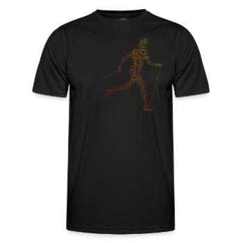Walken Walker Walking Herren Nordic Walking - Männer Funktions-T-Shirt - Schwarz - Vorne - AI Model Male 178 dark (178cm)