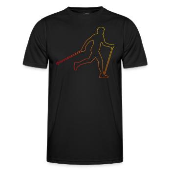 Walken Damen Nordic Walking Walker Herren - Männer Funktions-T-Shirt - Schwarz - Vorne - AI Model Male 178 dark (178cm)