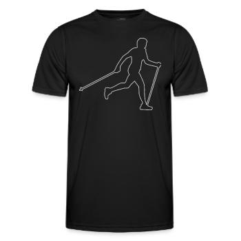 Nordic Walking Walking Damen Herren Walker - Männer Funktions-T-Shirt - Schwarz - Vorne - AI Model Male 178 dark (178cm)