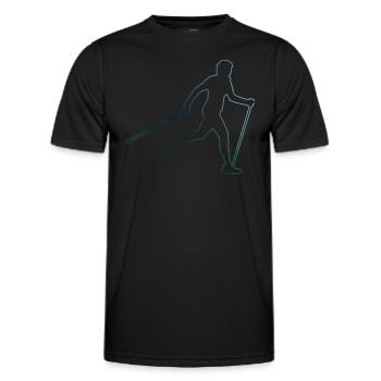 Walken Walking Walker Damen Nordic Walking - Männer Funktions-T-Shirt - Schwarz - Vorne - AI Model Male 178 dark (178cm)