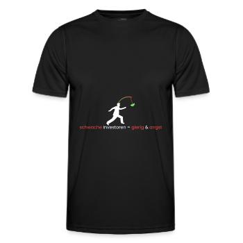 schwache Investoren=Angst - Männer Funktions-T-Shirt - Schwarz - Vorne - AI Model Male 178 dark (178cm)