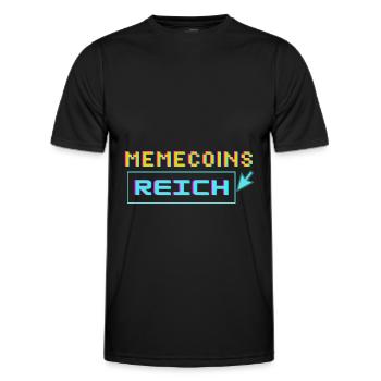 memecoins -> reich - Männer Funktions-T-Shirt - Schwarz - Vorne - AI Model Male 178 dark (178cm)